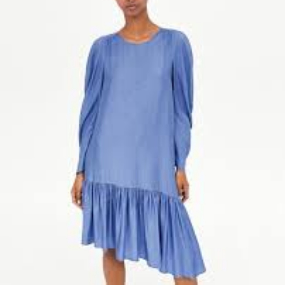 NWT ZARA ASYMMETRIC RUFFLED DRESS